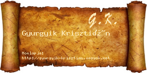 Gyurgyik Krisztián névjegykártya